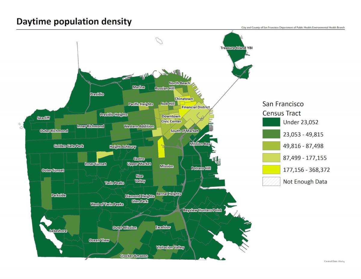 Ramani ya San Francisco wiani idadi ya watu