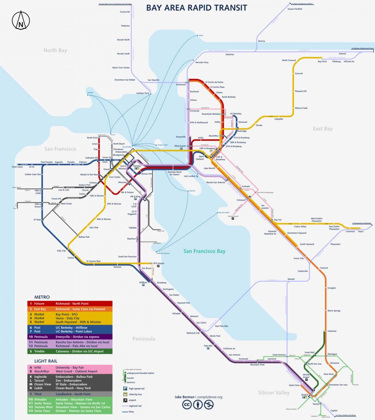San Fran subway ramani