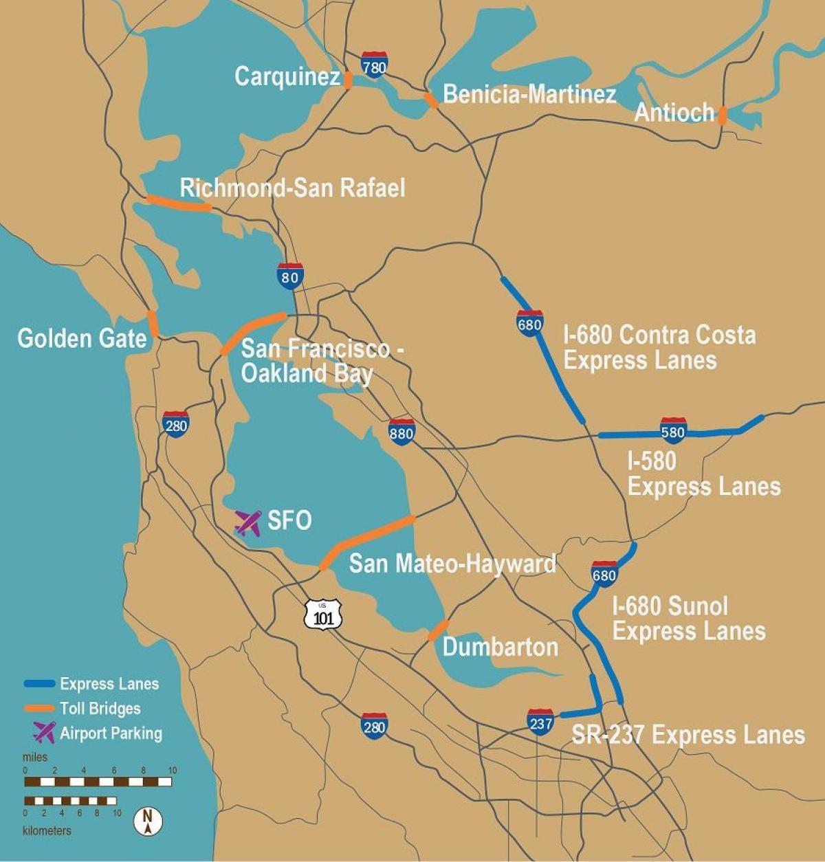 barabara toll San Francisco ramani